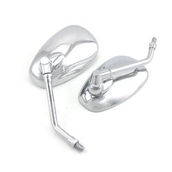 surpassme Motorcycle Mirrors, Universal 10mm Chrome Motorcycle Rear View Side Mirrors Handle Bar Bar End Motorcycle Mirrors