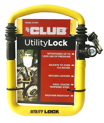 Winner International The Club UTL810 Utility Lock, Yellow, 8.5"-11.5"