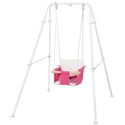 g taleco gear Baby Swing, Toddler Swing, Baby Swing with Stand,Swing Set for Infant,Outdoor Indoor Swing Set with Canvas Cushion Seat (Pink)