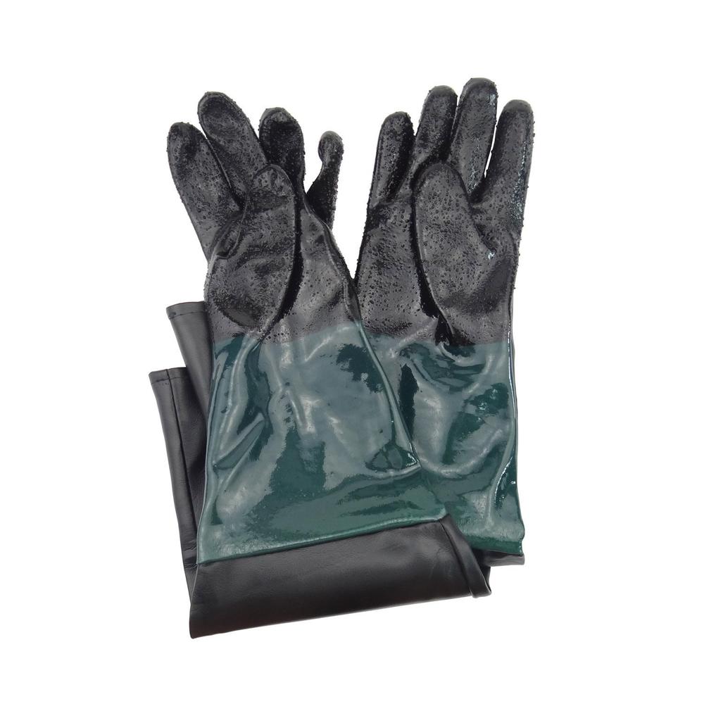 Jewboer 23.6" Rubber Sandblast Cabinet Gloves,Sandblasting Sand Blaster Gloves for Sandblaster Blast Abrasive Cabinet