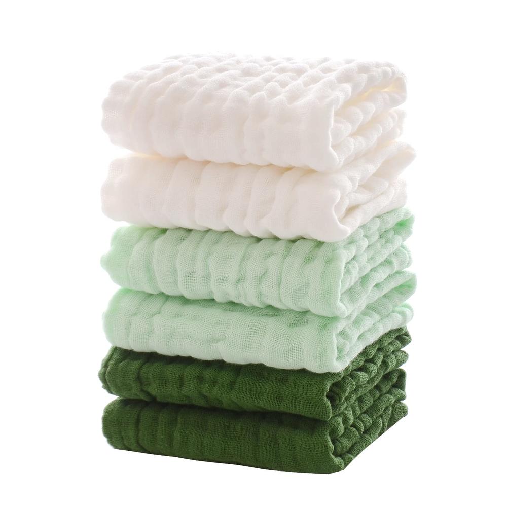 MUKIN Baby Washcloths - Soft Face Cloths for Newborn, Absorbent Bath Face Towels, Baby Wipes, Burp Cloths or Face Towels, Baby R