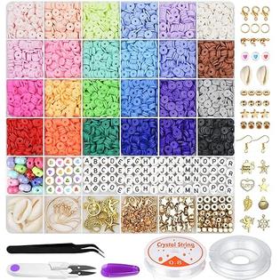 Gionlion 6000 Pcs Clay Beads for Bracelet Making, 24 Colors Flat Preppy  Beads for Friendship Bracelet