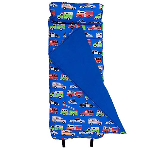 Wildkin Original Nap Mat with Reusable Pillow for Boys & Girls, Perfect for Elementary Daycare Sleepovers, Features Hook & Loop 