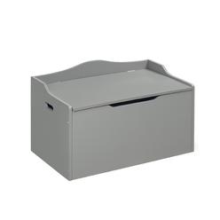 Badger Basket Kid's Wooden Toy Box and Storage Bench Seat with Safety Hinge - Gray
