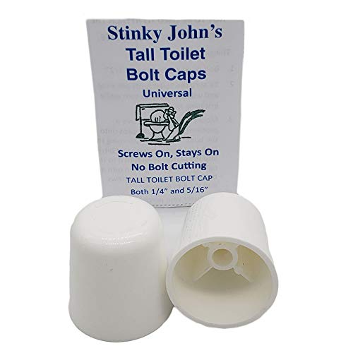 Stinky John's Tall Toilet Bolt Caps: Don't Cut Those Bolts! 100% Made in USA, toilet bolt caps, toilet bolt covers, toilet screw