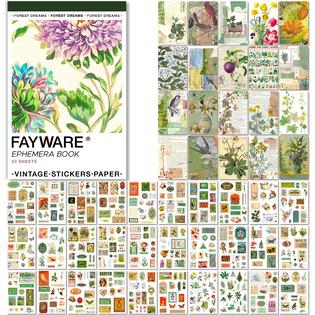 Fayware FAYWARE Washi Vintage Stickers for Scrapbooking - Ephemera Sticker  Book for Journaling with 453 Botanical Stickers and 20 Scrapb
