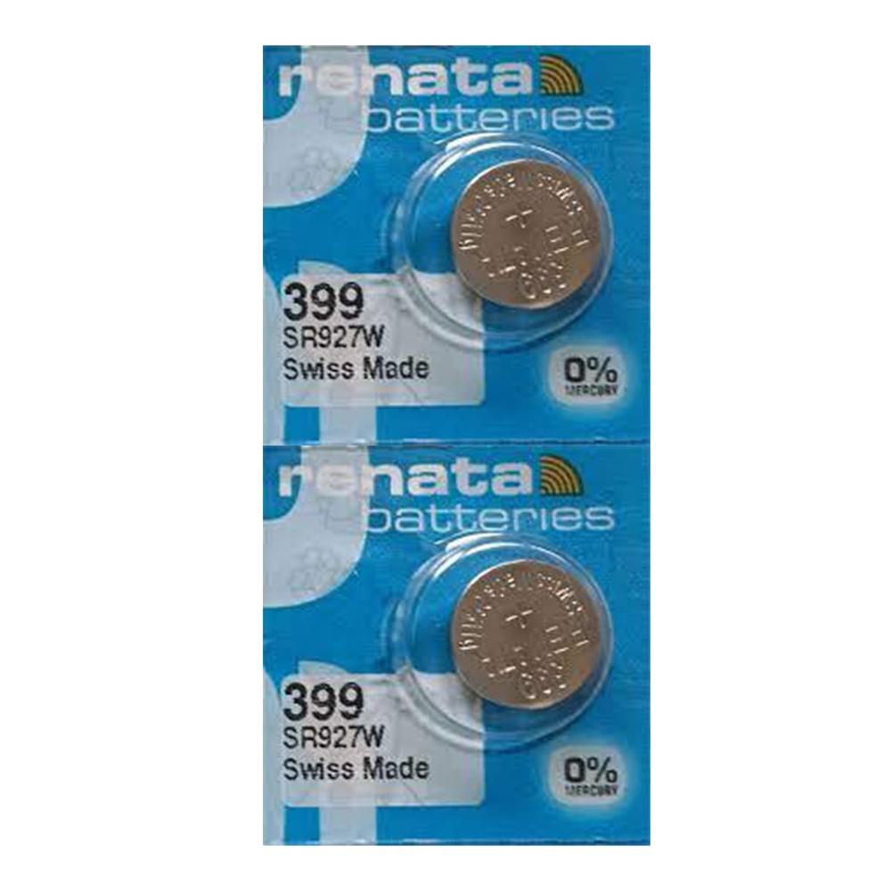 Renata Batteries Renata 399 SR927W Batteries - 1.55V Silver Oxide 399 Watch Battery (2 Count)