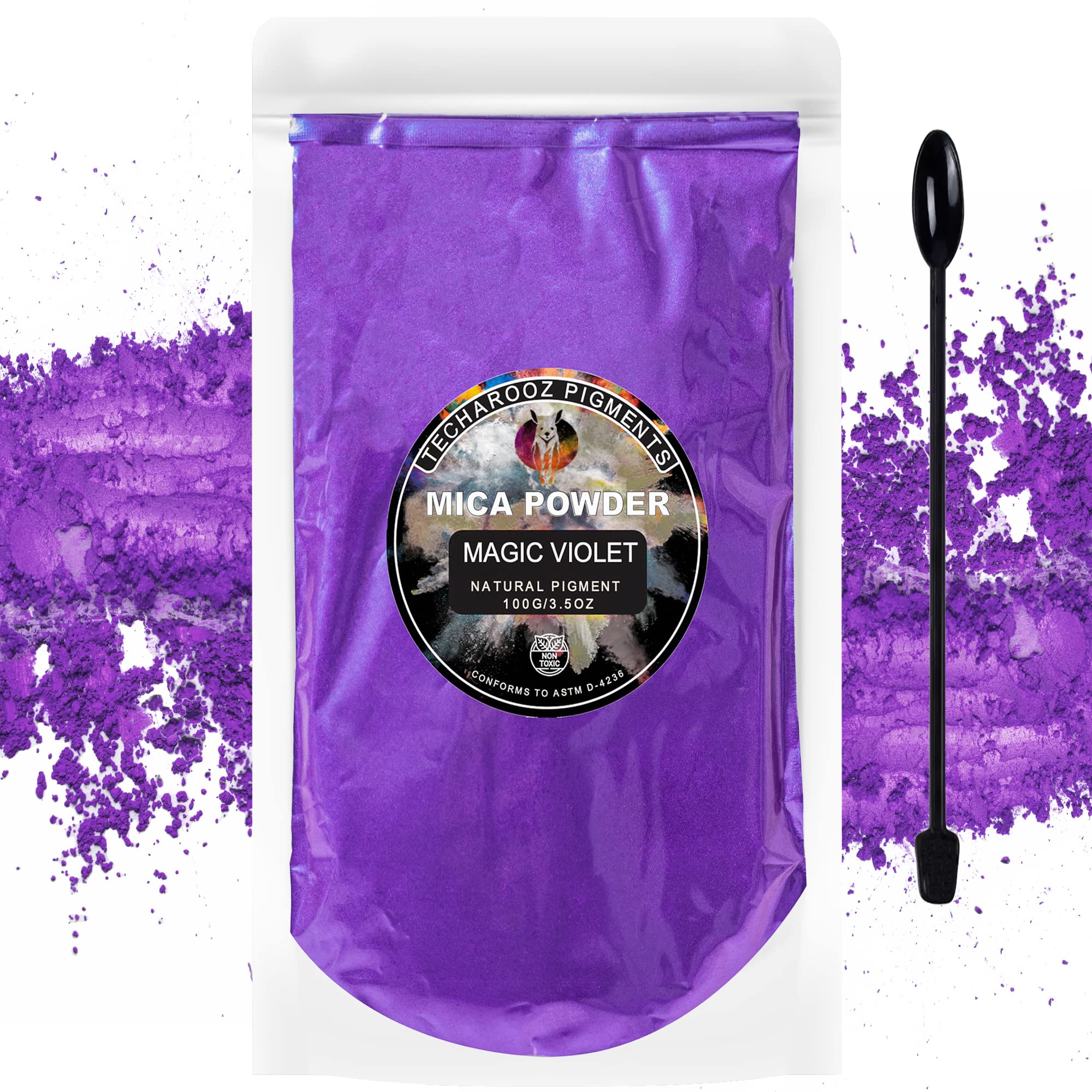 Techarooz Magic Voilet Mica Powder for Epoxy Resin 100g / 3.5oz. Sealed Bag  - TECHAROOZ 2 Tone Resin Dye Color Pigment Powder for Lip Glos