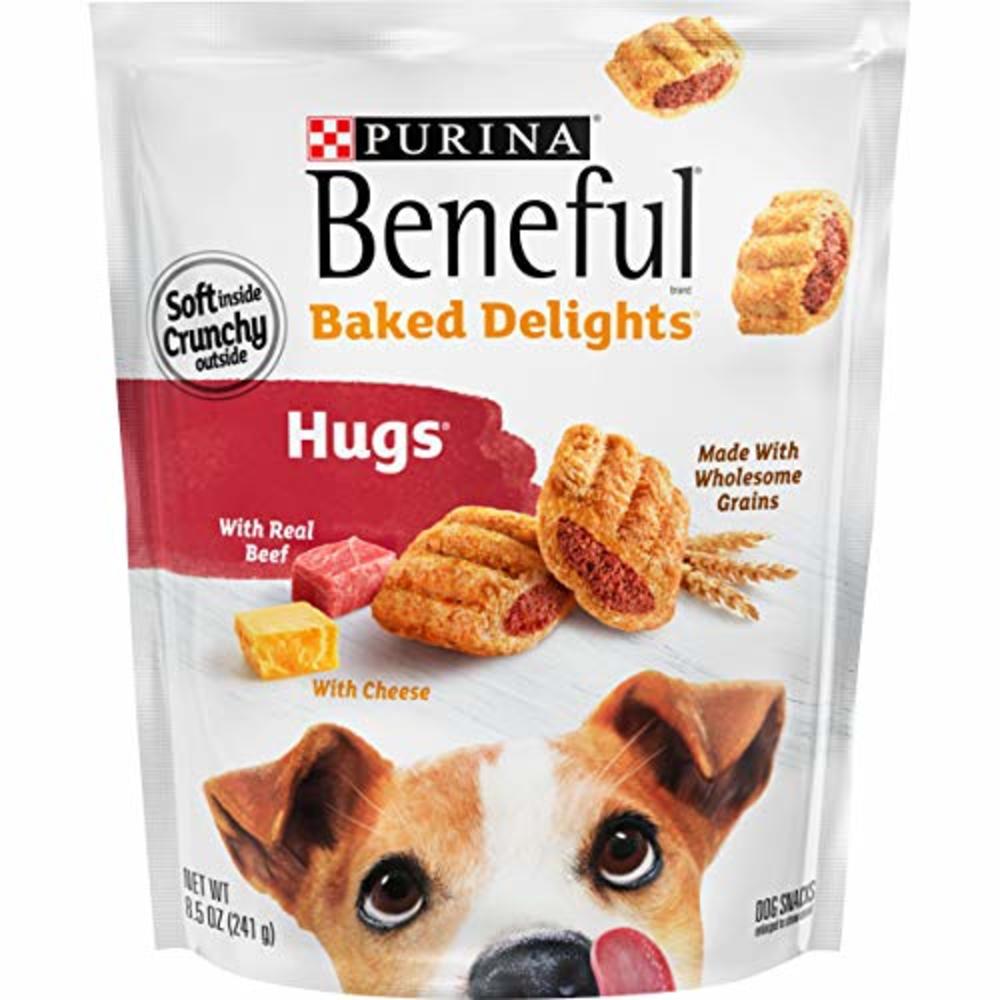 Beneful Purina Beneful Made in USA Facilities Dog Treats, Baked Delights Hugs With Real Beef & Cheese - (4) 8.5 oz. Pouches