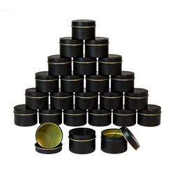 Aroparc Black Candle Tins 4oz, Bulk Candle Making Tins 24 Piece Candle Containers, Wholesale Candle Jars for Candle Making - More Color 