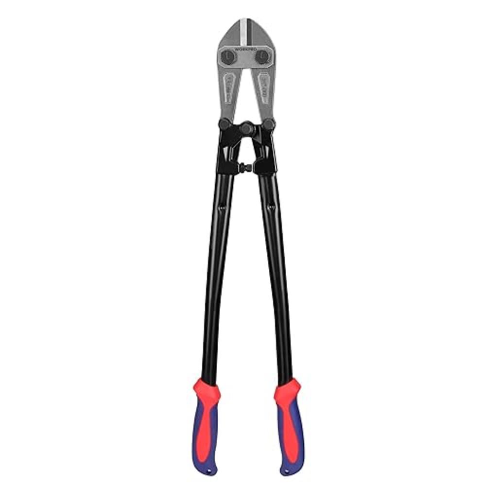 WORKPRO W017006A Bolt Cutter, Bi-Material Handle with Soft Rubber Grip, 24", Chrome Molybdenum Steel Blade
