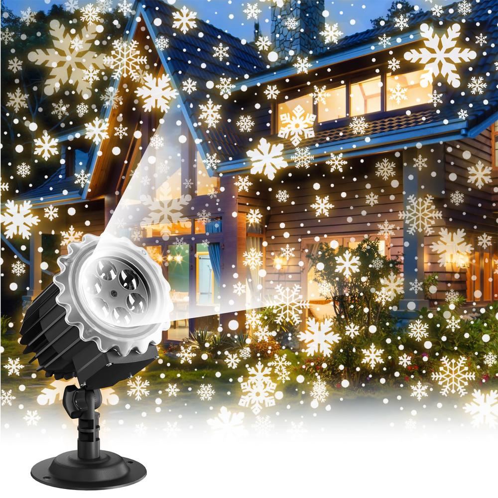 atronor Christmas Projector Lights Outdoor, Led Snowflake Projector Lights, Snowfall Projector Waterproof Outdoor Christmas Decorations 