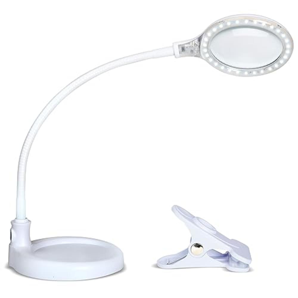 Brightech LightView Pro Flex 2 in 1 Magnifying Desk Lamp, 1.75x Light Magnifier, Adjustable Magnifying Glass with Light for Craf