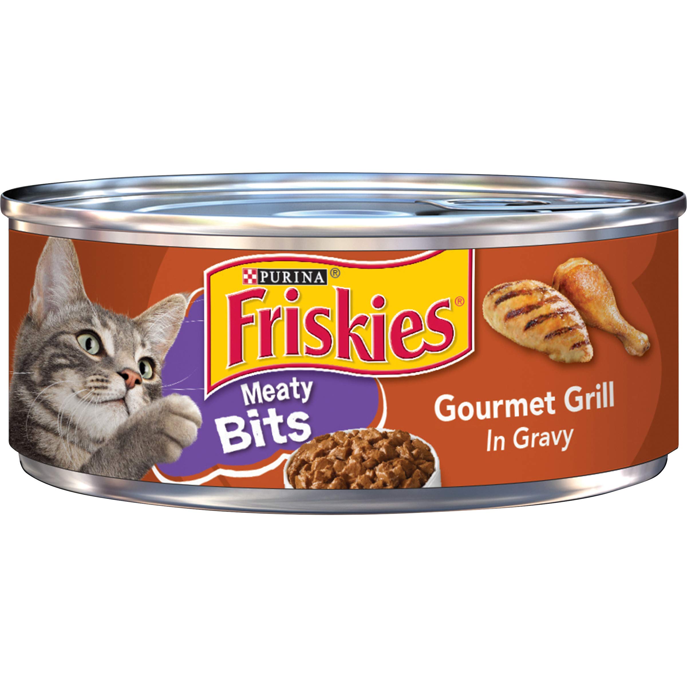 Purina Friskies Gravy Wet Cat Food, Meaty Bits Gourmet Grill - (24) 5.5 oz.  Cans