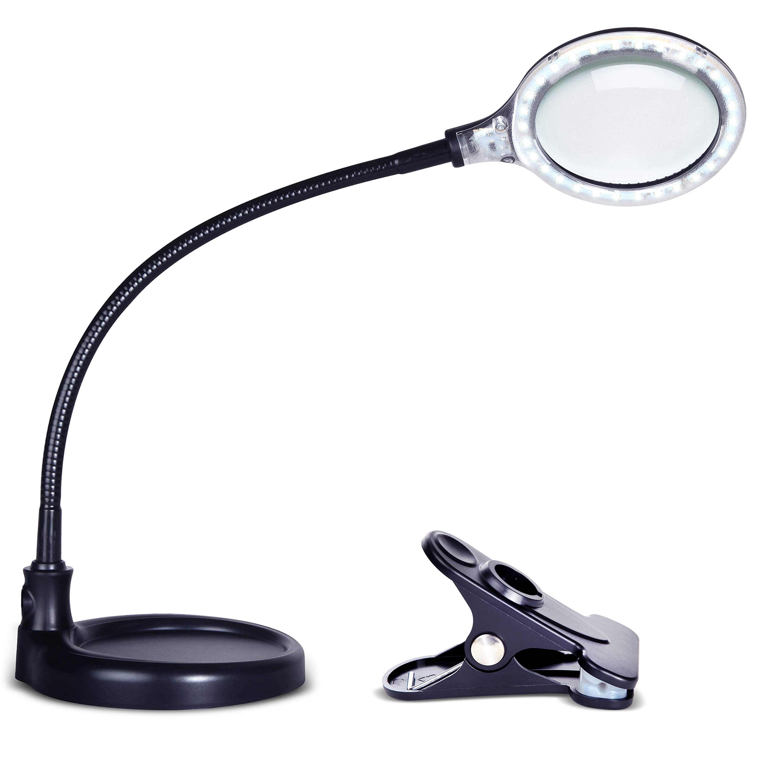 Brightech LightView Pro Flex 2 in 1 Magnifying Desk Lamp, 2.25x Light  Magnifier, Adjustable Magnifying Glass with Light for Craf