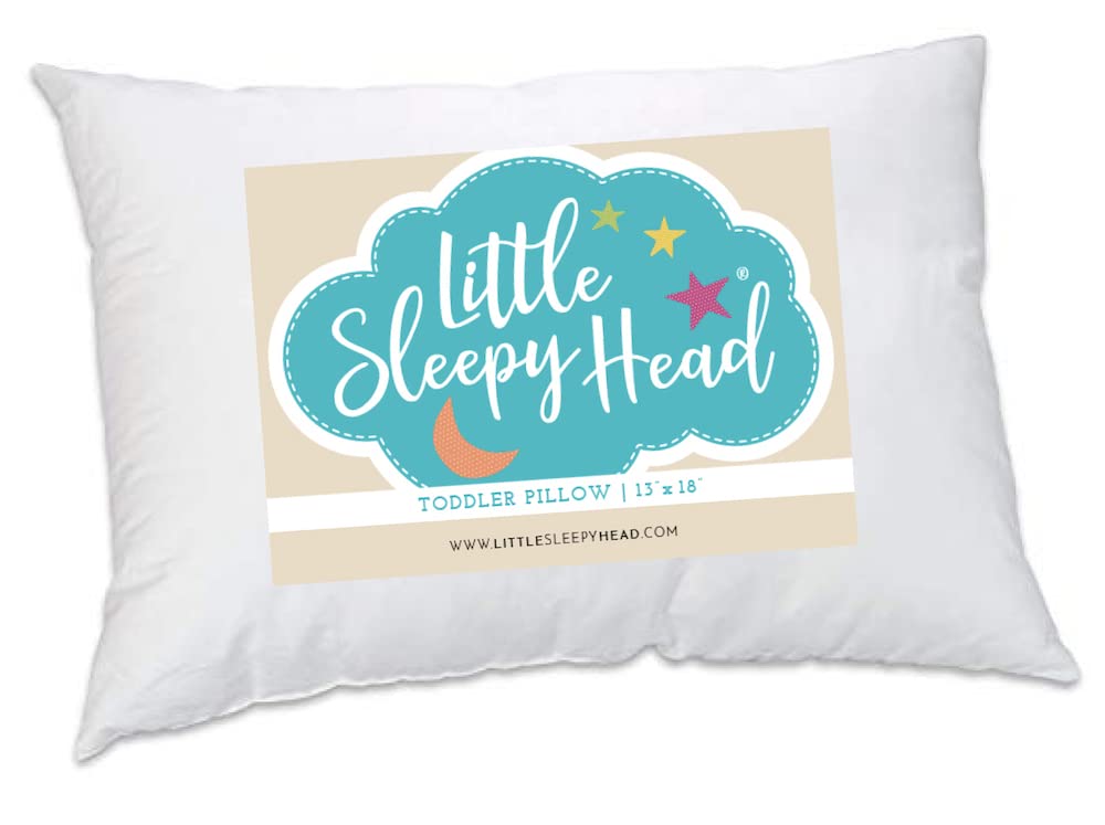 Little Sleepy Head Toddler Pillow 13" x 18" Soft Hypoallergenic - Best Pillow for Kids! Better Neck Support and Sleeping! Better Naps in Bed, a Cri