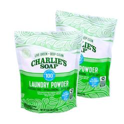 Charlie's Soap Charlie’s Soap Laundry Powder (100 Loads, 2 Pack) Hypoallergenic Deep Cleaning Washing Powder Detergent - Eco-Friendly, Safe, an
