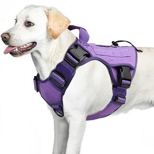 WINGOIN Purple Tactical Dog Harness Vest with Handle Tactical Dog