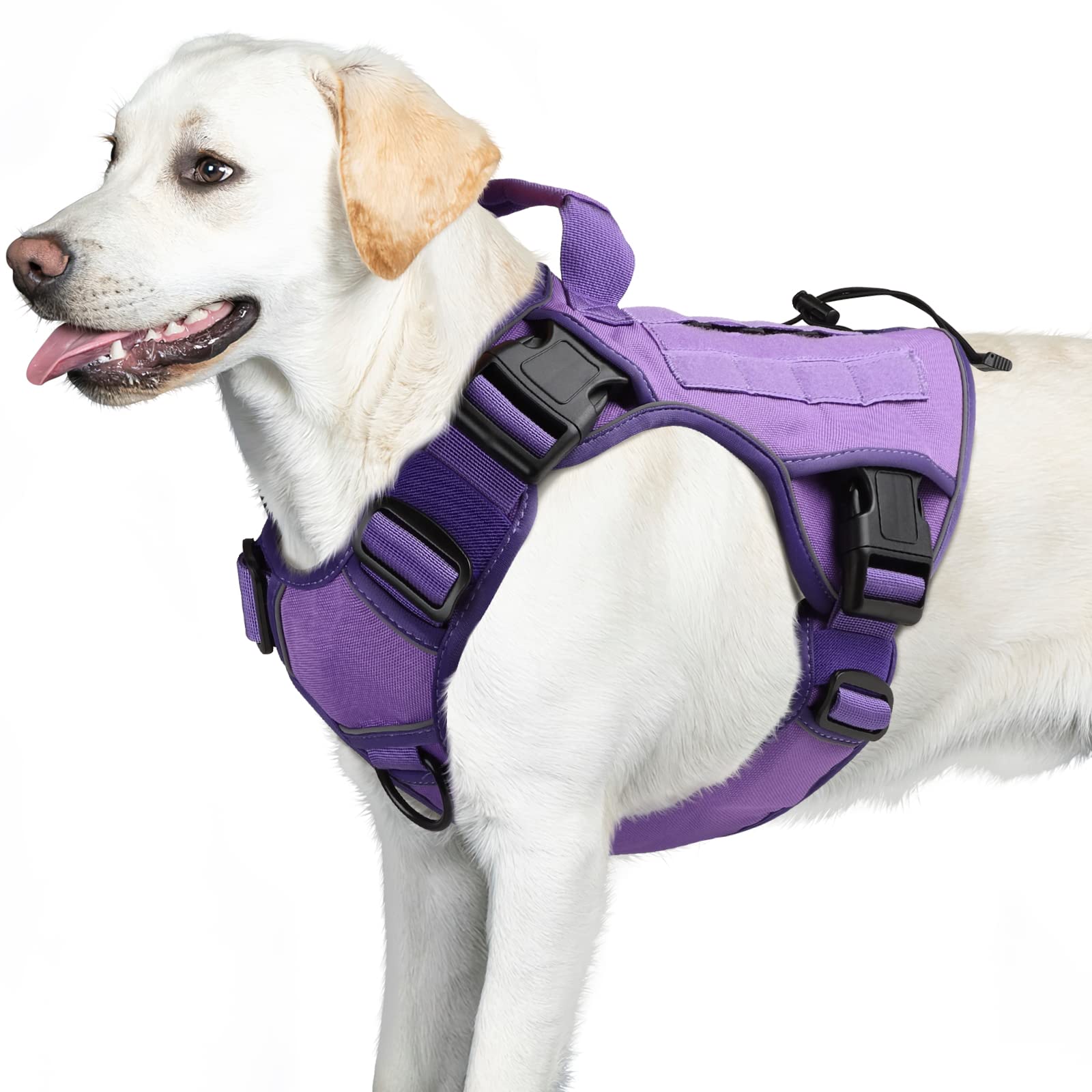 WINGOIN Purple Tactical Dog Harness Vest with Handle Tactical Dog
