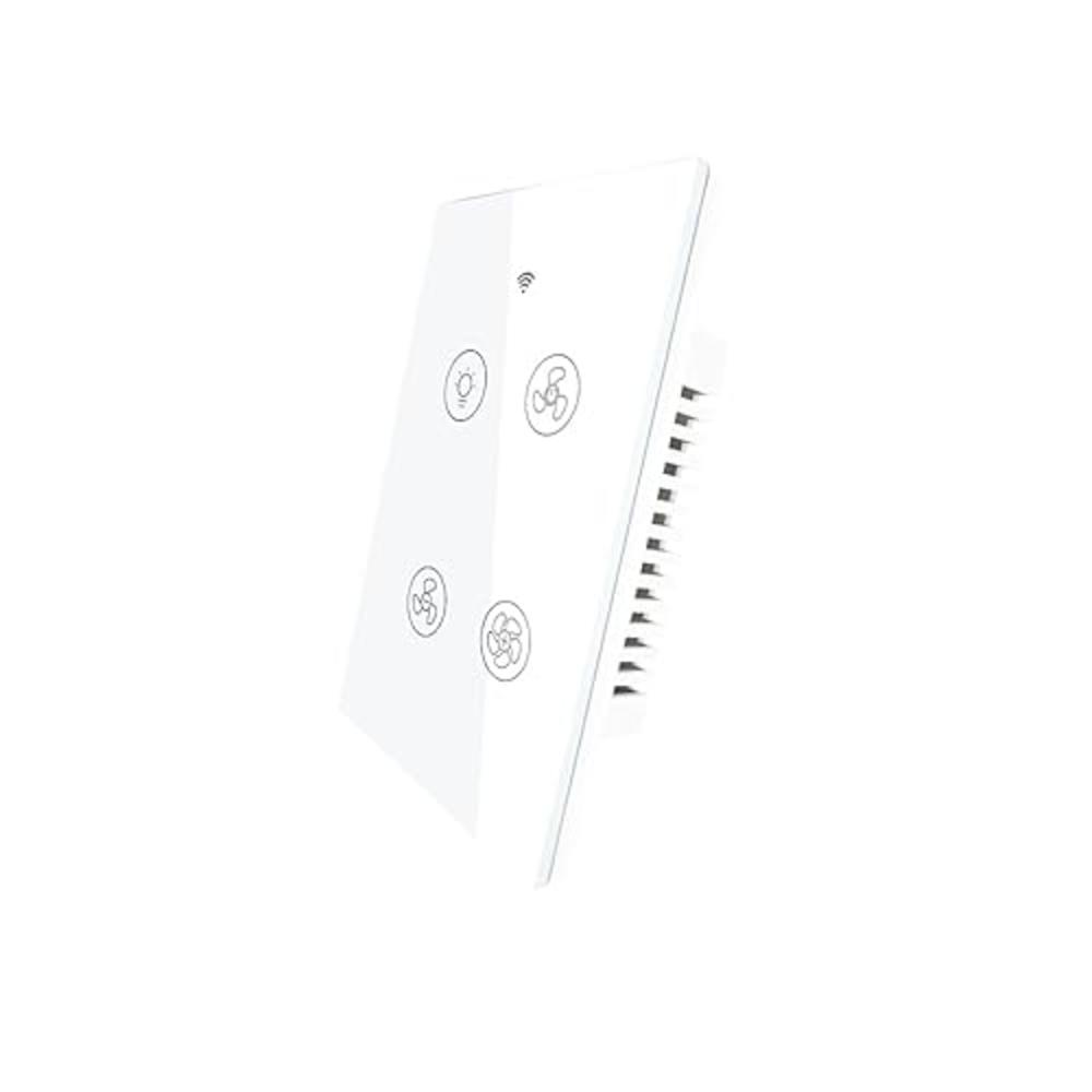 MOES WiFi Smart Ceiling Fan Light Wall Switch, Smart Life/Tuya APP Remote Timer and Counterdown, Compatible with Alexa and Googl