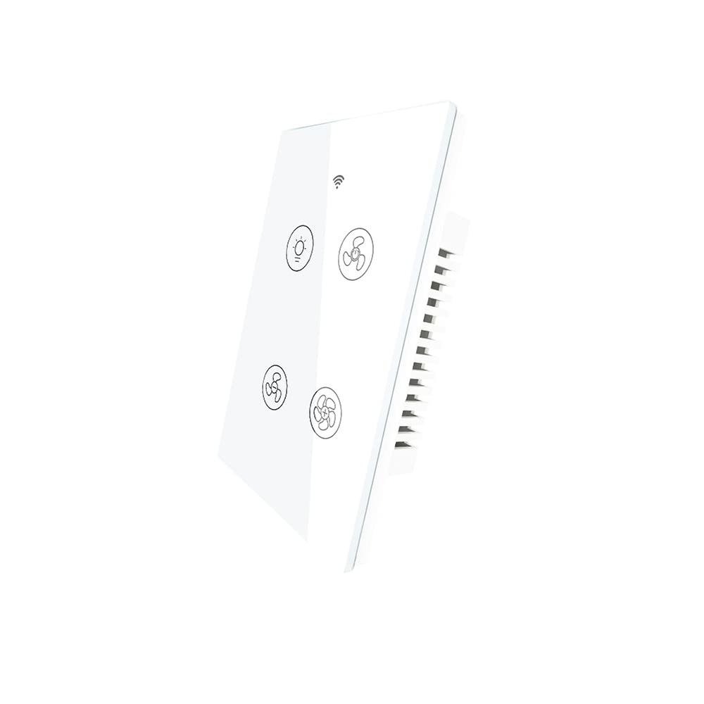 MOES WiFi Smart Ceiling Fan Light Wall Switch, Smart Life/Tuya APP Remote Timer and Counterdown, Compatible with Alexa and Googl