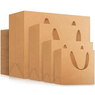 Kraft Handled Paper Bags, EUSOAR Kraft Paper Bags with Handles 4 Sizes Combination 40pcs, Gift Bags, Business Bags, Craft Bags, Party Bags, Recyclable