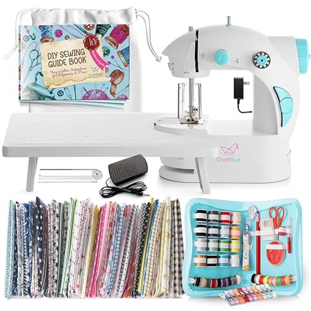 CraftBud Mini Sewing Machine for Beginners Adult, 122-Piece Portable Sewing Machine, Dual Speed Small Sewing Machine, Adults and Kids Sew