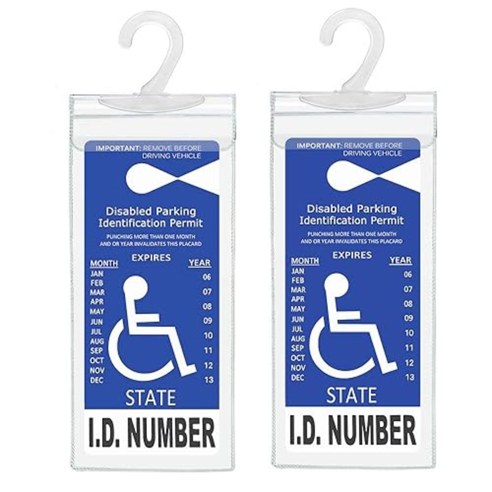 Tbuymax Handicap Parking Placard Holder, Ultra Transparent Disabled Parking Permit Placard Protective Holder Cover with Large Hanger by 