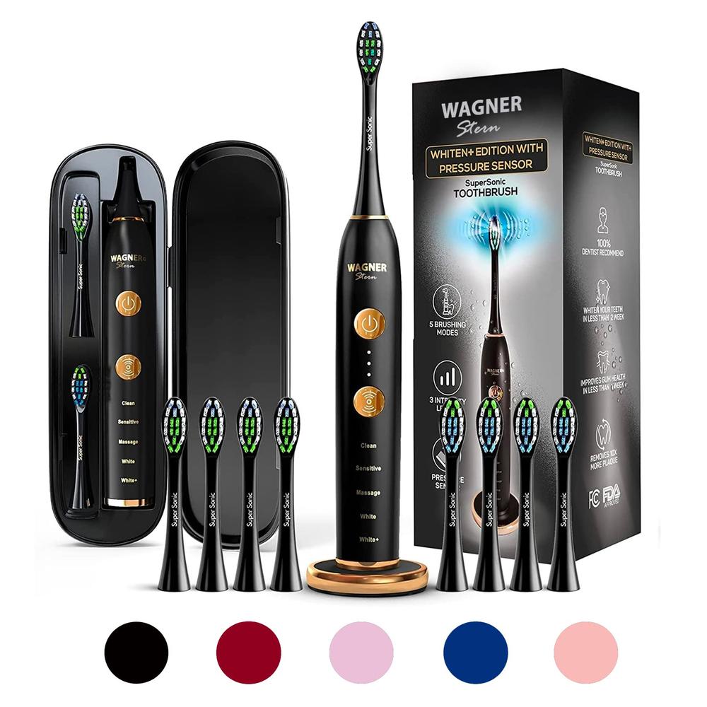 Wagner Stern WHITEN+ Edition. Smart Electric Toothbrush with Pressure Sensor. 5 Brushing Modes and 3 Intensity Levels, 8 Dupont 
