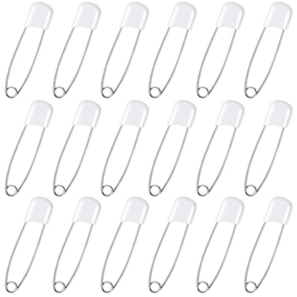Joyberg 100 Pcs Diaper Pins, 2.2in Diaper Pins for Cloth Diapers Heavy Duty, Stainless Steel Baby Safety Pins, Plastic Head Baby Pins wi