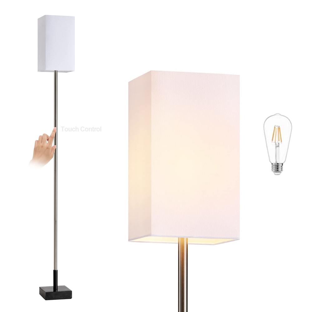 FIGDIFOR Floor Lamp, 3-Way Touch Control Dimmable Standing Lamp with ...