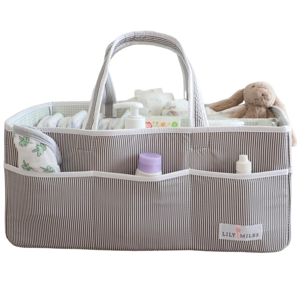 Lily Miles Baby Diaper Caddy - Organizer Tote for Infant Boy or Girl - Baby Shower Basket - Nursery Must Haves - Registry Favori