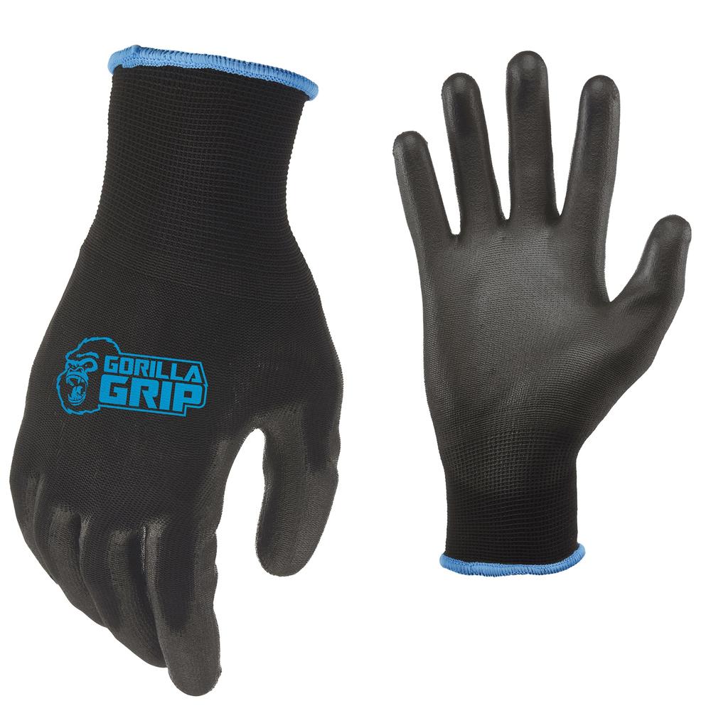 Gorilla Grip, Slip Resistant Work Gloves 15 Pack , Large,Black