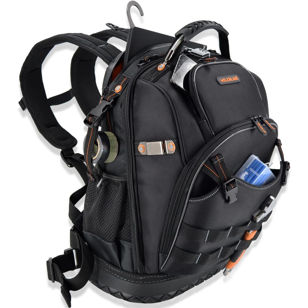 WELKINLAND 77-Pockets Tool backpack for men, HVAC tool bag backpack, Large electrician backpack for electricians, construction