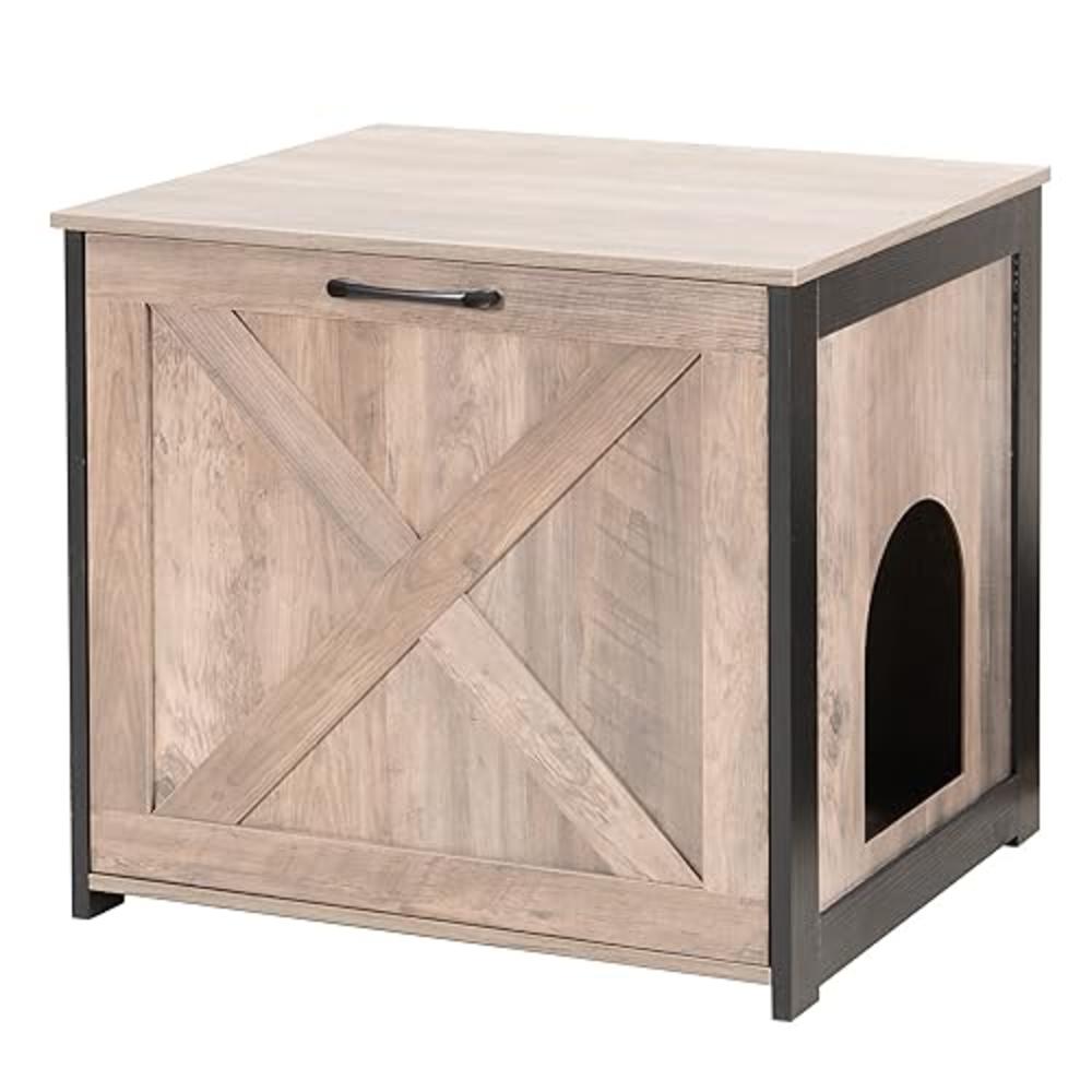 DWANTON Cat Litter Box Furniture Hidden, Cat Litter Box Enclosure, Reversible Entrance Can Be on Left or Right Side, Indoor Cat 