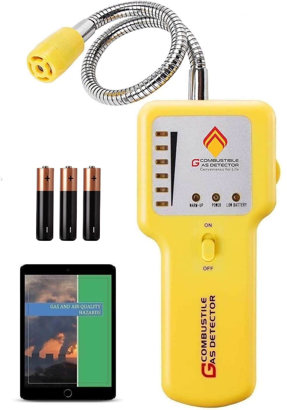 EG Gas Leak Detector & Natural Gas Detector: Portable Gas Sniffer to Locate Leaks of Multiple Combustible Gases Like Propane, Metha