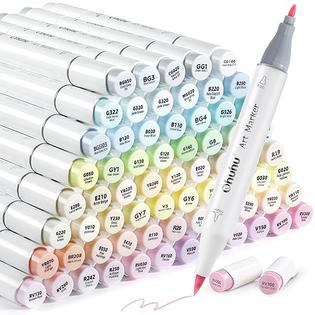 OHUHU Ohuhu Pastel Markers Alcohol Based -96 Pastel Colors of Sweetness &  Blossoming - Double Tipped Art Alcohol Markers for Artist Ad