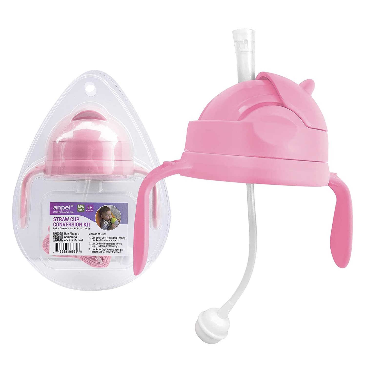 AnPei ANPEI 3-in-1 Straw Sippy Cup Conversion Kit for Comotomo