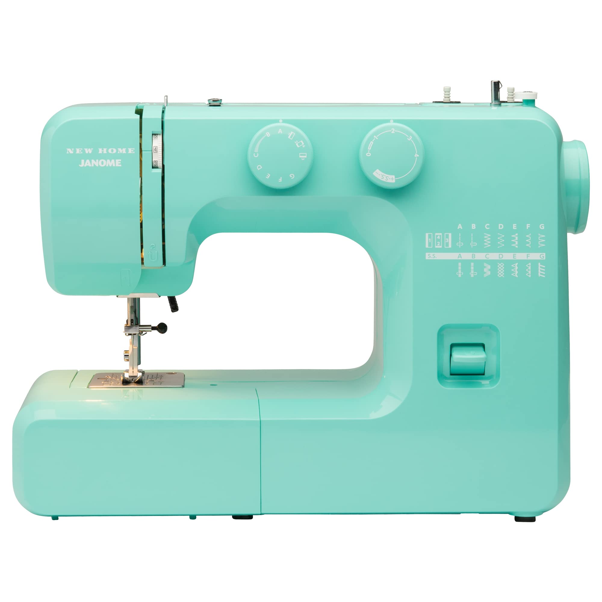 Janome Arctic Crystal Easy-to-Use Sewing Machine with Interior Metal Frame, Bobbin Diagram, Tutorial Videos, Made with Beginners
