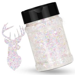 HTVRONT Holographic Chunky Glitter - 100g White Glitter for Resin