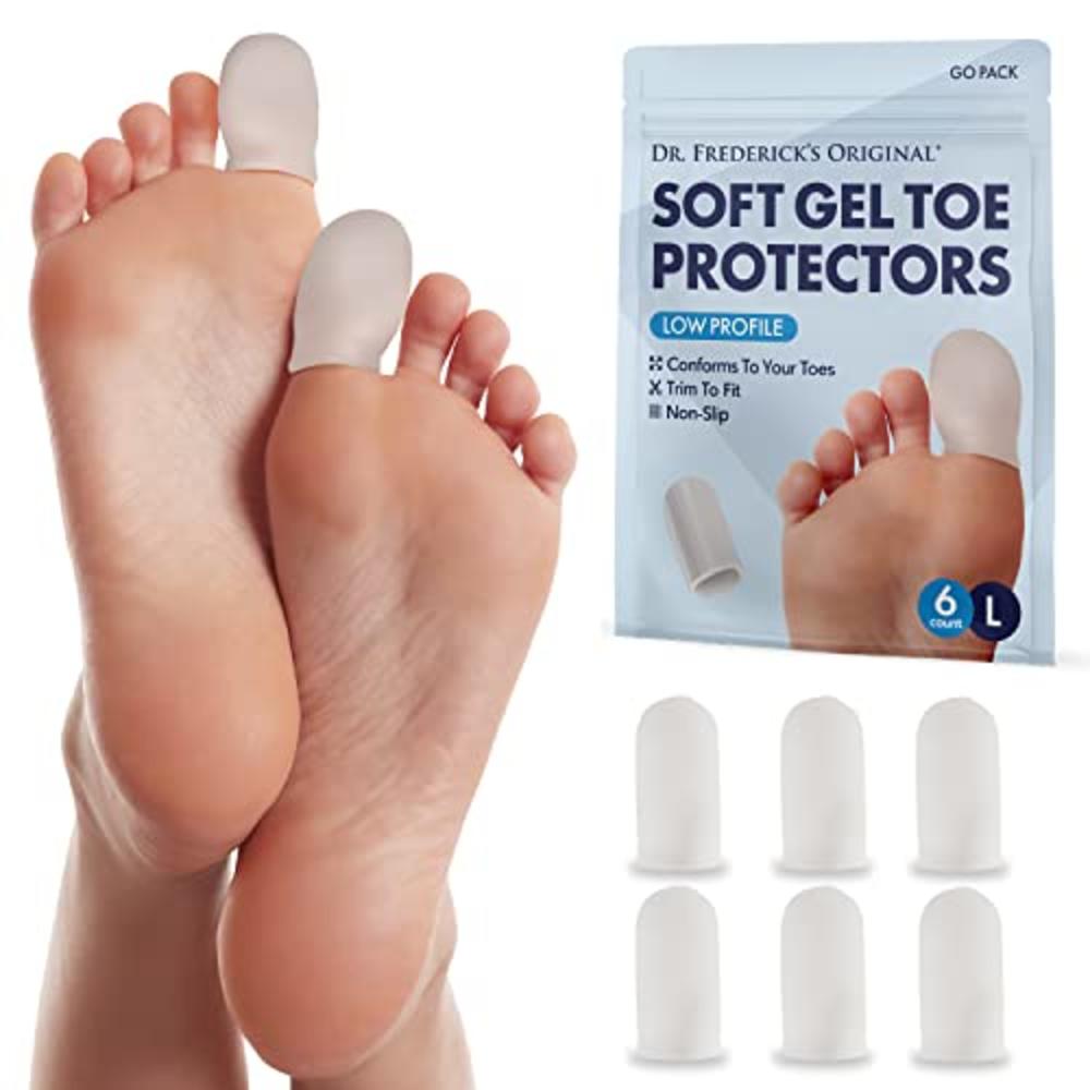 Dr. Frederick's Original Soft Gel Toe Protectors for Men & Women - 6 Pieces - Toe Caps for Foot Pain Relief - Flexible Cushions 
