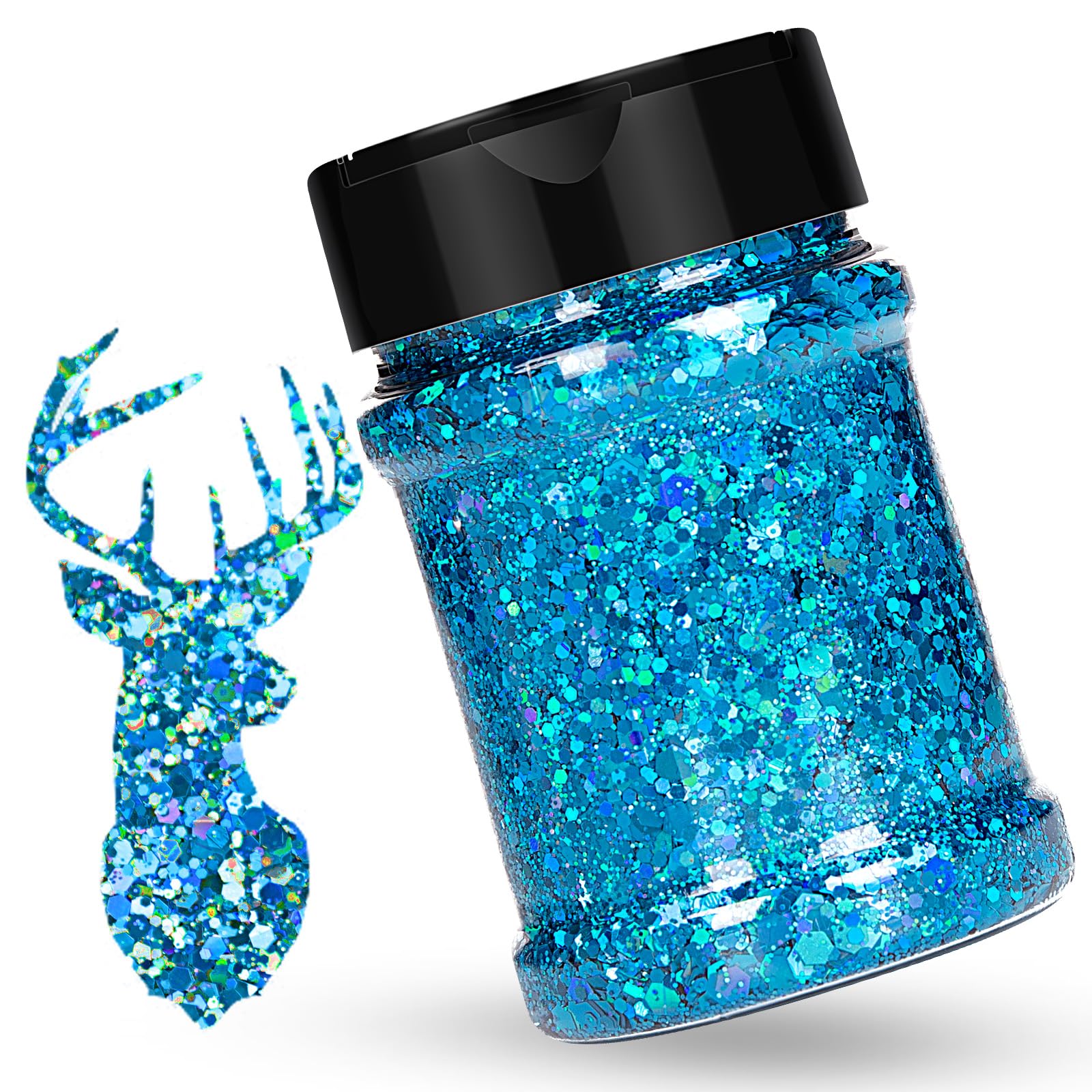 HTVRONT Holographic Chunky Glitter - 100g Blue Glitter for Resin, 3.53oz  Iridescent Glitter Chunky Mixed with Fine Glitter, Shak