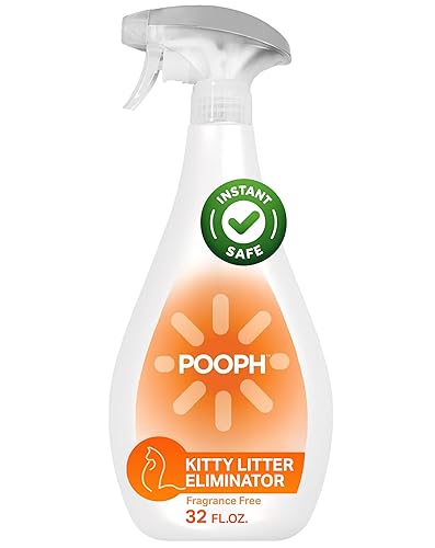 Pooph Kitty Litter Box Deodorizer, 32oz Spray - Dismantles Odors on a Molecular Basis, Cats, Freshener, Eliminator, Urine, Poop,