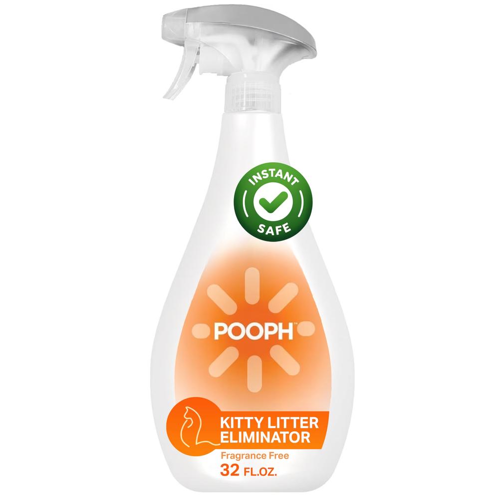 Pooph Kitty Litter Box Deodorizer, 32oz Spray - Dismantles Odors on a Molecular Basis, Cats, Freshener, Eliminator, Urine, Poop,