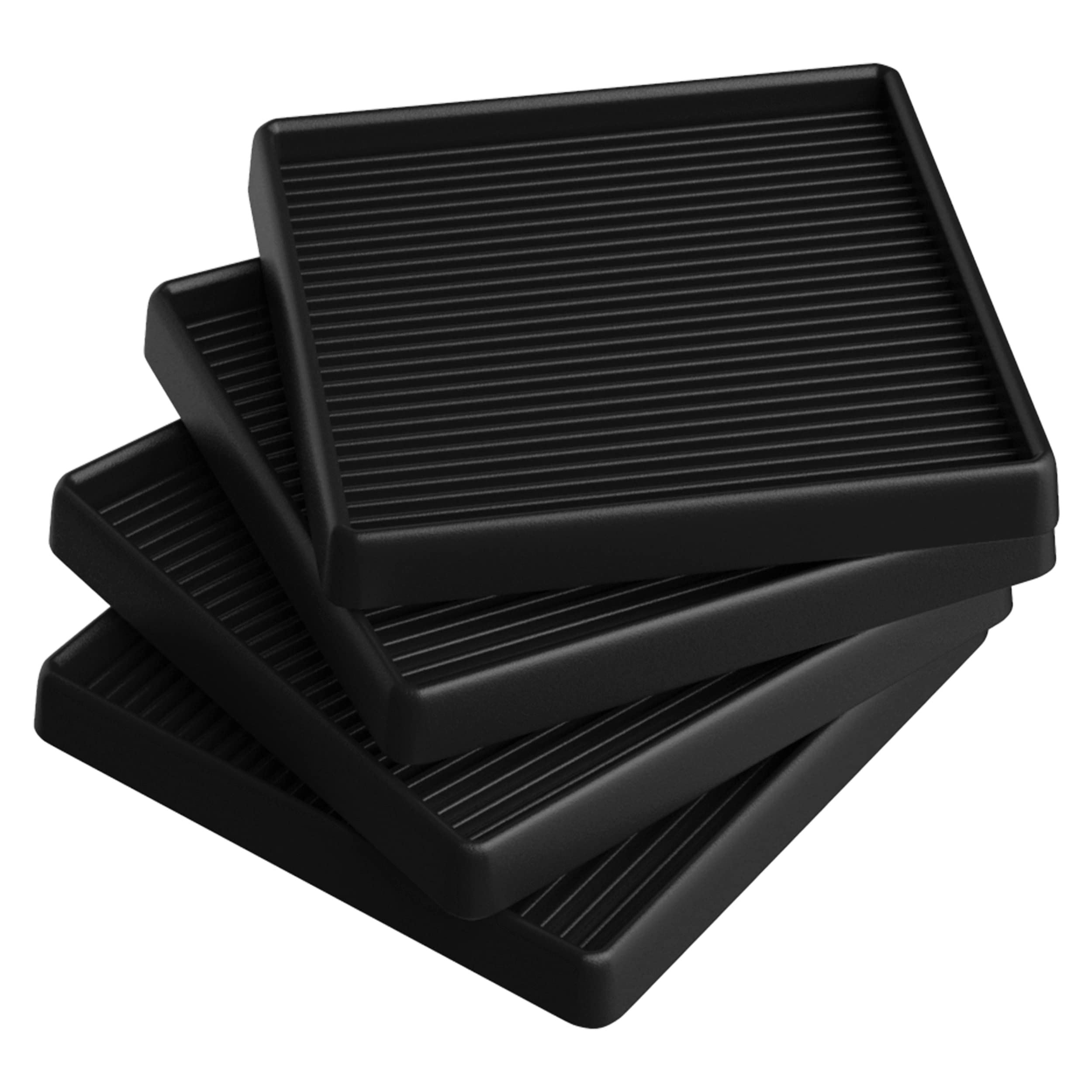 CasterMaster Non Slip Furniture Pads 5x5 Black Square Rubber
