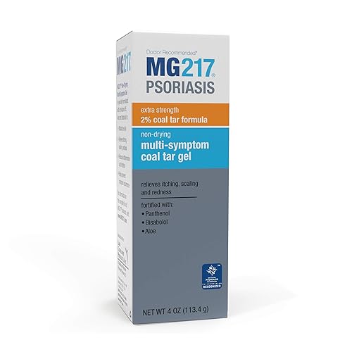 MG217 2% Coal Tar Psoriasis Gel, Non-Drying Multi-Symptom Treatment - 4 oz Tube