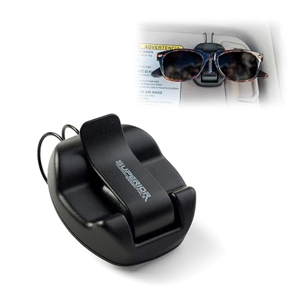 Superior Essentials Sunglasses Holder for Sun Visor/Air Vent - Conveniently Holds Sunglasses - Easy One Handed Operation (1 Pack