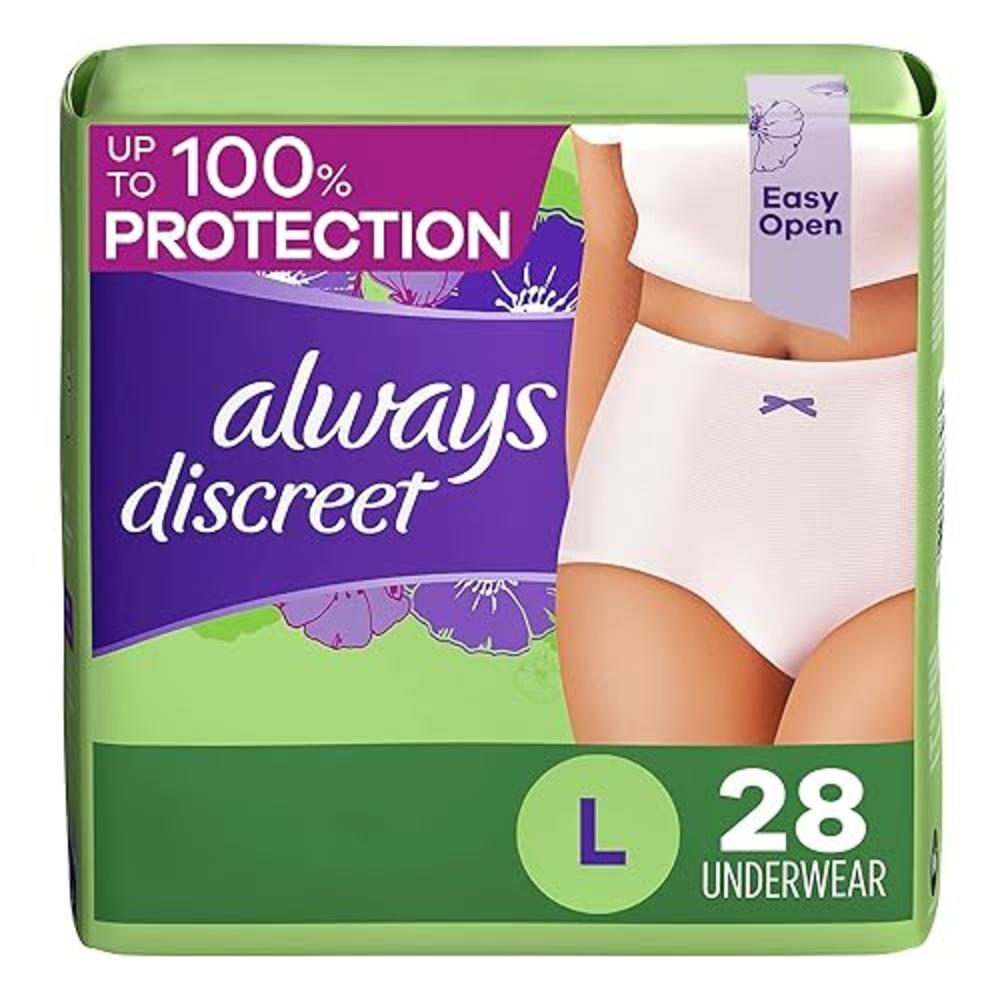 Always Discreet Adult Incontinence Underwear, Maximum Absorbency, Large, 28 Count