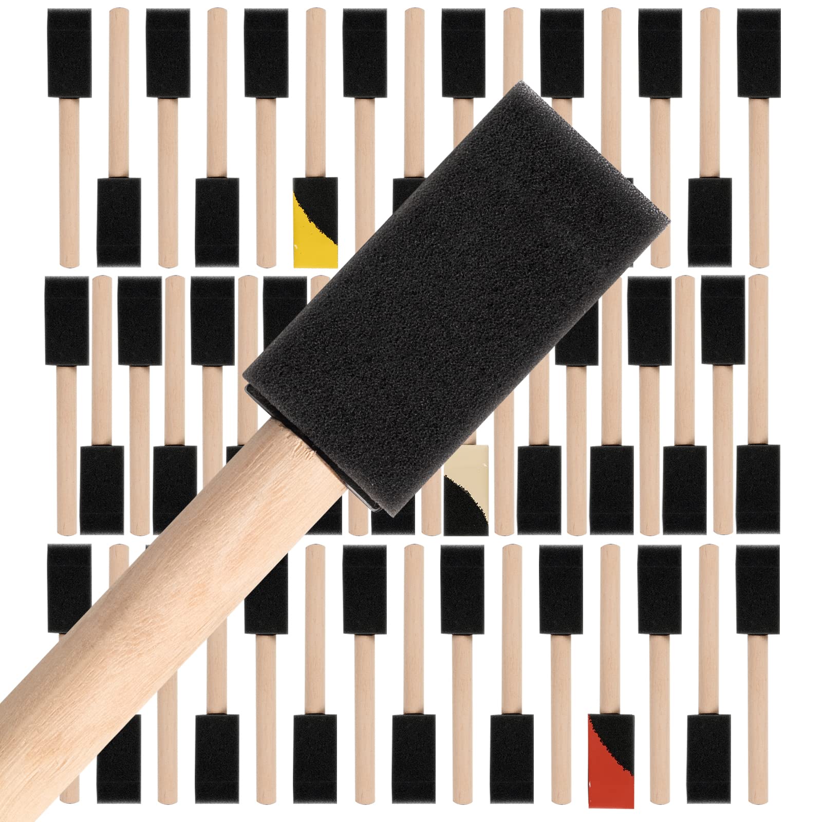 Mister Rui-Poly Foam Paint Brushes 50 Pack, Sponge Paint Brushes