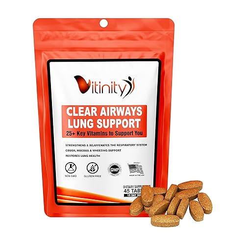 VITINITY Lung Cleanse & Respiratory Support Supplement-Natural Lung Health Complex-Lung Detox for Those with Breathing, Asthma, 